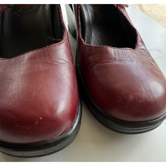 VTG Y2K Dansko Platform Mary Jane Women’s Sz 39 Oxblood Leather Twee Coquette - Picture 2 of 7
